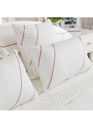 Almofada Decorativa Natu Pallina 100% Algodão Cetim 300 fios - Cor Branco