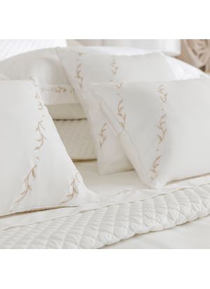 Almofada Decorativa Natu Arbo 100% Algodão Cetim 300 fios - Cor Branco