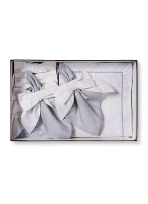 Kit com 6 Conjuntos Jogo Americano Bella Mesa Pallina Blu 100% Algodão